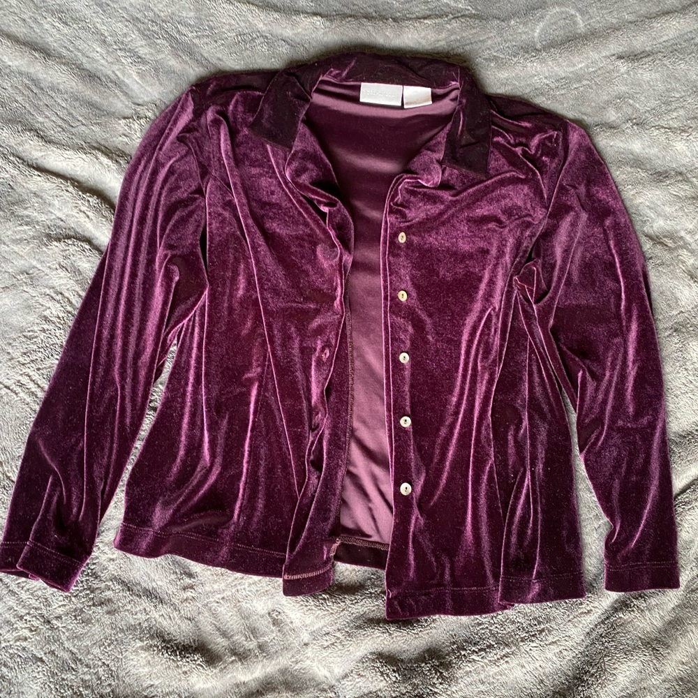 Purple velvet cardigan 14